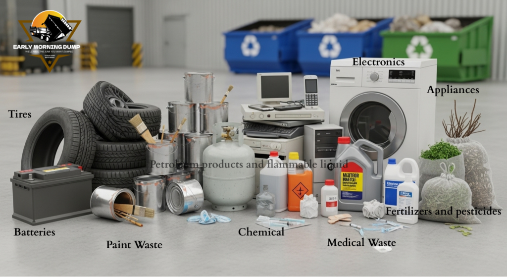 prohibited items you should never throw in a dumpster