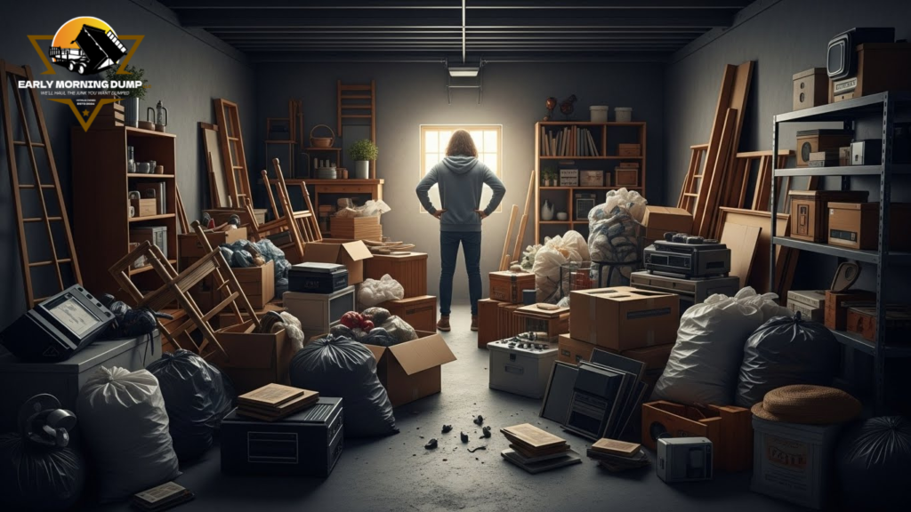 Cleanout project using a residential dumpster rental