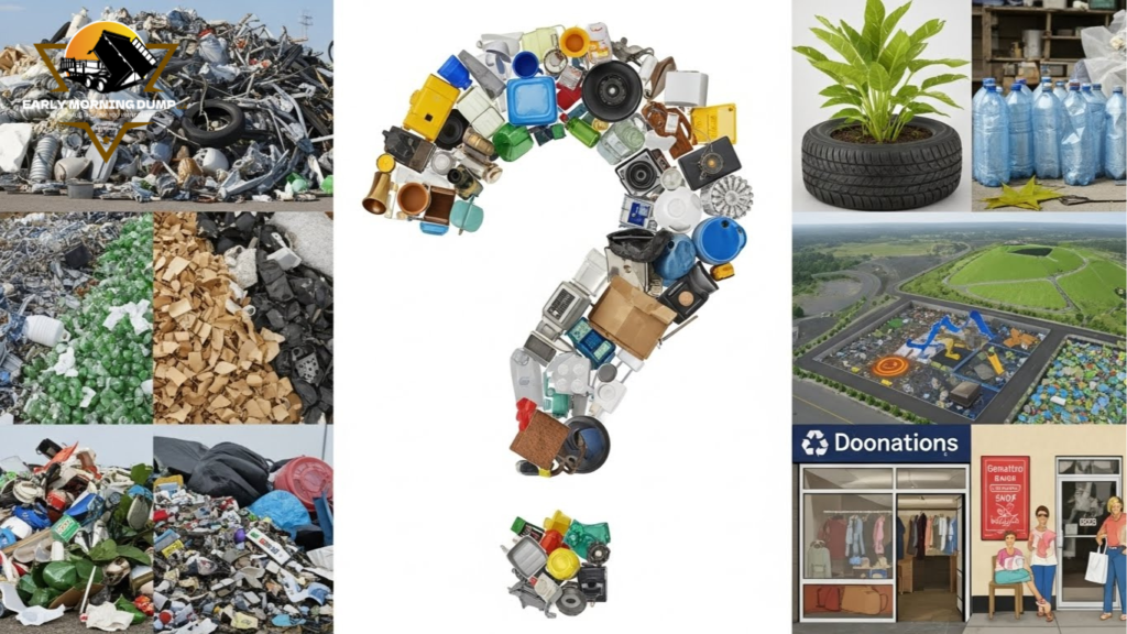 Junk removal process showing sorting and recycling after haul away