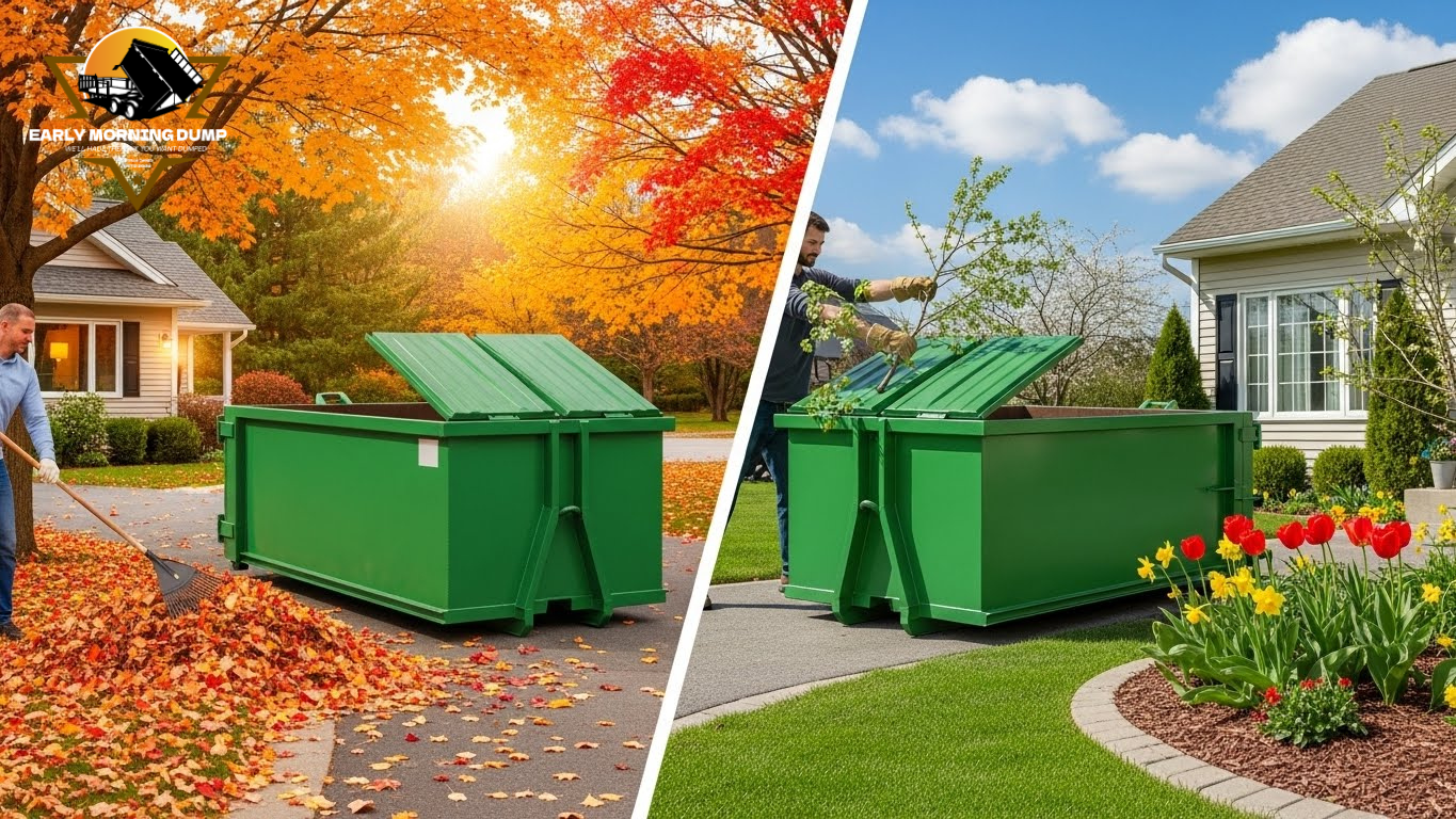 Seasonal dumpster rental for fall and spring cleanouts