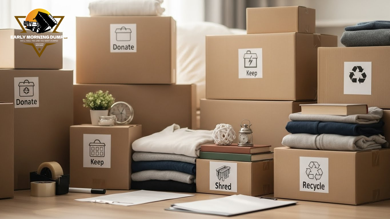 Decluttering before moving