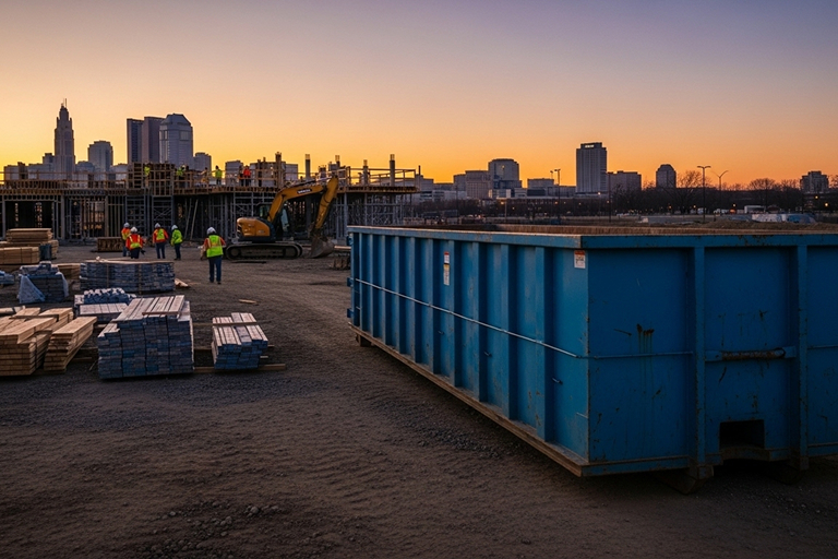Dumpster for yard waste cleanup