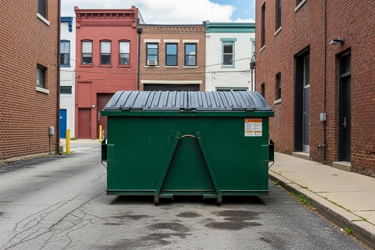 Dumpster rental service truck