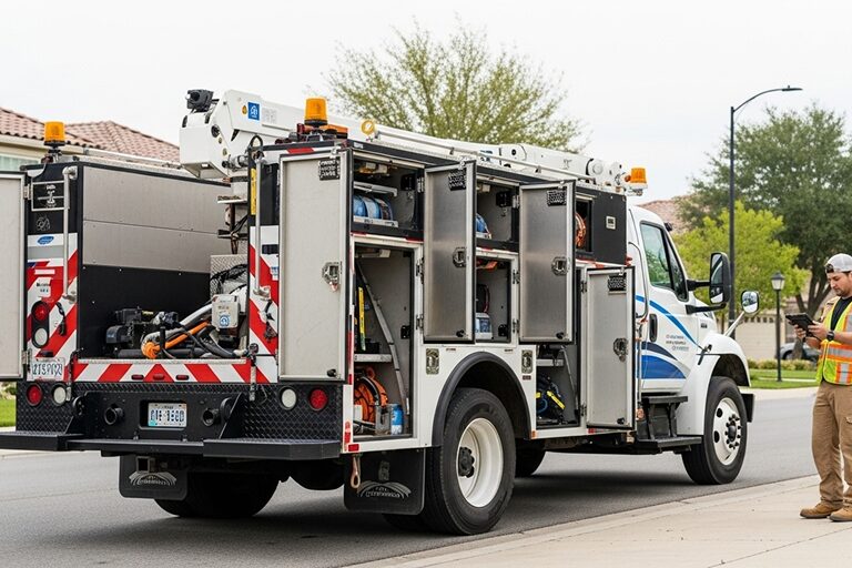 Open-top dumpster filled with construction waste