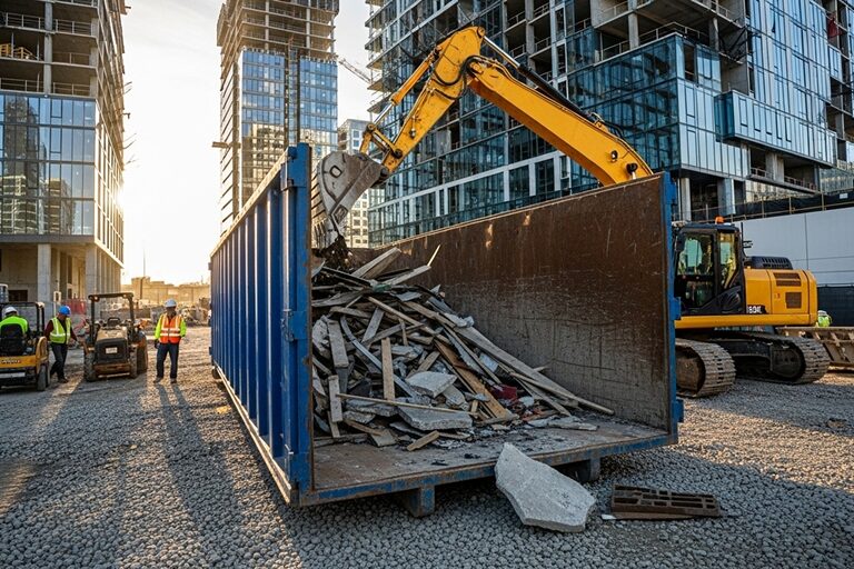 Large dumpster for renovation debriss