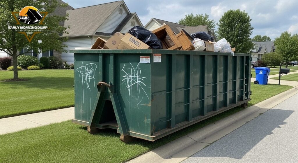 Roll off dumpster rental in Shelbyville IN for residential home renovation cleanup